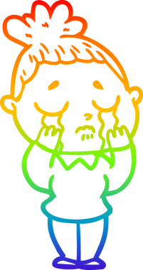 Bir insan tarafından çizilmiş ağlayan bir karikatür çizimi.