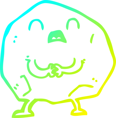 Bir insan tarafından çizilmiş bir karikatür kayasının soğuk eğim çizgisi.