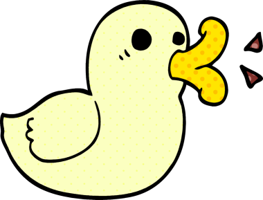 Bir insan tarafından çizilmiş mutlu ördek.