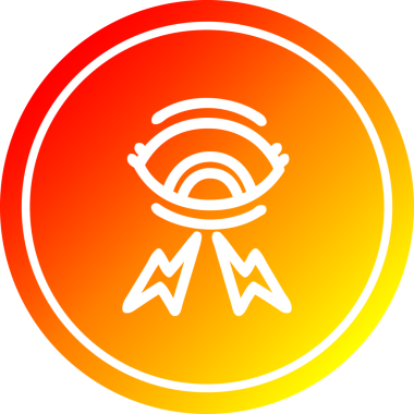 Ilık gradyan bir insan tarafından çizilmiş mistik göz dairesel simgesi