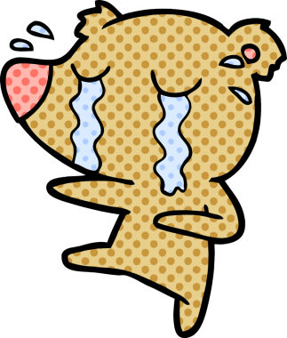 Bir insan tarafından çizilmiş ağlayan ayı.