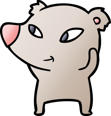 Bir insan tarafından çizilmiş sevimli çizgi film ayısı.