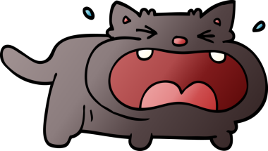 Bir insan tarafından çizilmiş karalama şişman kedi.