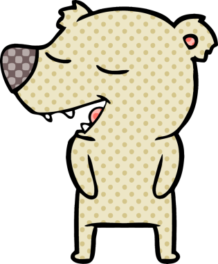 Bir insan tarafından çizilmiş çizgi film ayısı.