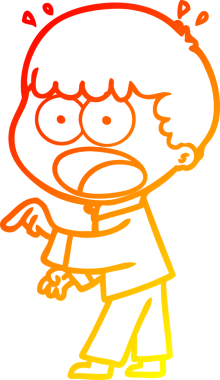 Bir çizgi filmin sıcak çizgi çizimi bir insan tarafından çizilmiş şok edici bir adam.