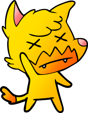 Ölü tilki çizgi film karakteri bir insan tarafından çizilmiş.