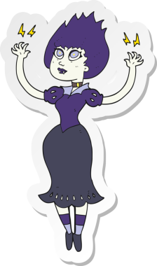 Bir insan tarafından çizilmiş vampir bir kızın çıkartması.