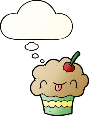 Düşünce baloncuklu çizgi film keki bir insan tarafından çizilmiş.