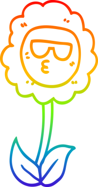 gökkuşağı gradyan çizimi bir insan tarafından çizilmiş bir karikatür çiçeği