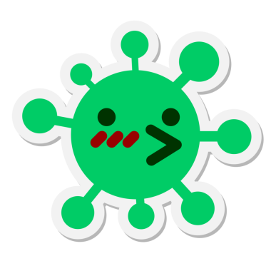 Bir insan tarafından çizilmiş kızaran kuş virüsü etiketi