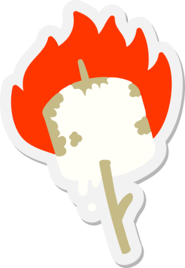 Bir insan tarafından çizilmiş çubuk etiketinde yanan lokum.