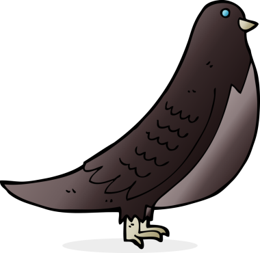 Bir insan tarafından çizilmiş çizgi film kuşu.