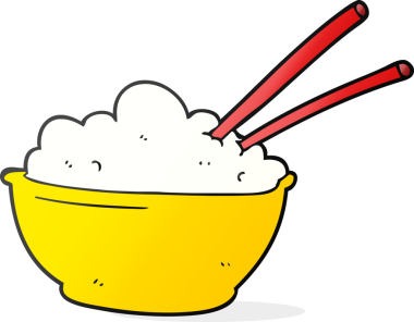 Bir insan tarafından çizilmiş serbest çizim pirinç kasesi.