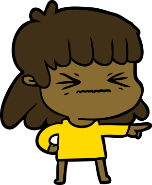 Bir insan tarafından çizilmiş karikatür kadın.