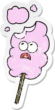 Bir insan tarafından çizilmiş pamuk helva karikatürü.