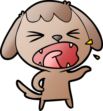 Bir insan tarafından çizilmiş şirin bir köpek havlaması.