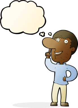 Bir insan tarafından çizilmiş düşünce baloncuğu fikri olan çizgi film adamı.