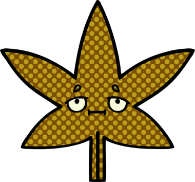 Bir insan tarafından çizilmiş güz yaprağının çizgi romanı.