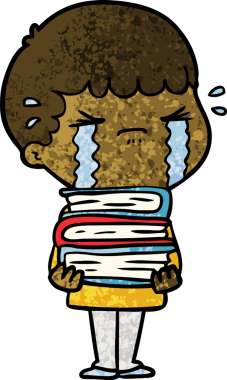 Bir insan tarafından çizilmiş ağlayan çizgi film adamı.