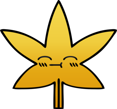 Bir insan tarafından çizilen güz yaprağının gölgelenmiş karikatürü