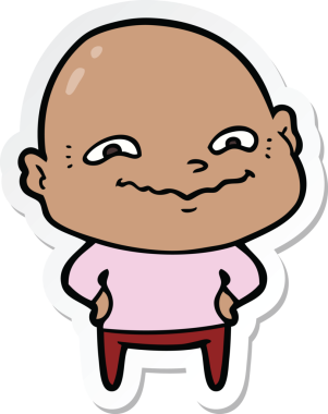 Bir insan tarafından çizilmiş garip bir adamın çıkartması.