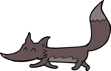 Bir insan tarafından çizilmiş küçük bir kurt.