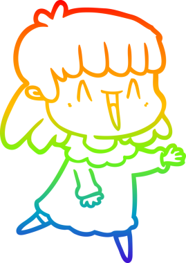 gökkuşağı gradyan çizimi bir insan tarafından çizilmiş bir karikatür kadın