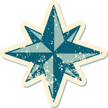 Bir insan tarafından çizilmiş bir yıldızın sembolik dövmeli görüntüsü