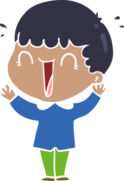 Bir insan tarafından çizilmiş düz renkli karikatür adam.