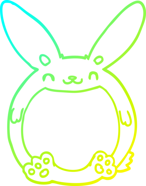 Bir insan tarafından çizilmiş bir çizgi film tavşanı çizimi