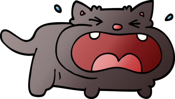 Bir insan tarafından çizilmiş karalama şişman kedi.