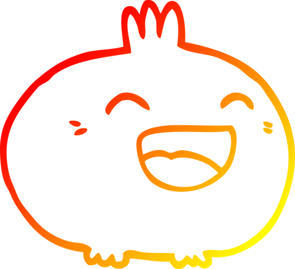 Bir insan tarafından çizilmiş mutlu bir sebze kökü çizgi çizimi.