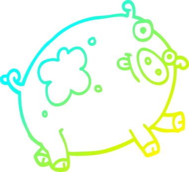 Bir insan tarafından çizilmiş soğuk çizgi domuz çizimi.