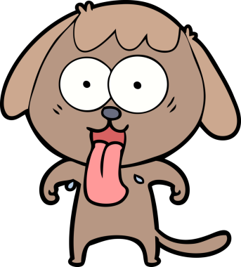 Bir insan tarafından çizilmiş şirin bir çizgi film köpeği.