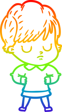 gökkuşağı gradyan çizimi bir insan tarafından çizilmiş bir karikatür kadın