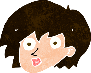 Bir insan tarafından çizilmiş bir kadın yüzü.