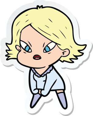 Bir insan tarafından çizilmiş bir karikatür çıkartması.