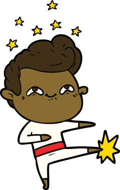 Bir insan tarafından çizilmiş heyecanlı bir çizgi film.