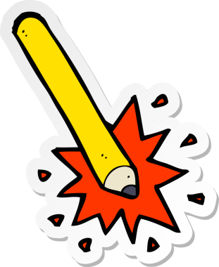 Bir insan tarafından çizilmiş karikatür kalemi çıkartması.