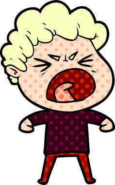 Bir insan tarafından çizilmiş öfkeli bir adam.