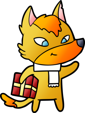 Bir insan tarafından çizilmiş tilki çizgi film karakteri.