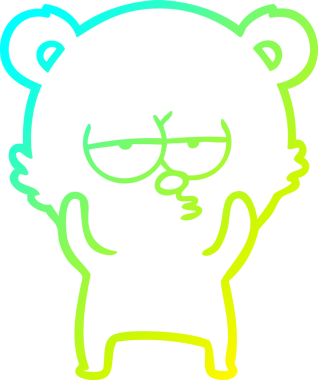 Sıkılmış bir kutup ayısının insan tarafından çizilmiş soğuk çizgi çizgisi.