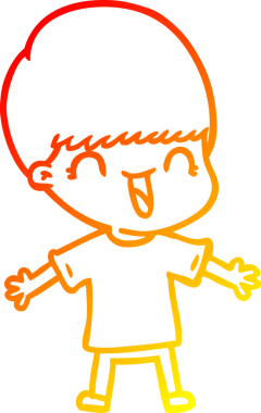 Bir insan tarafından çizilmiş mutlu çizgi film çocuğu çizimi.