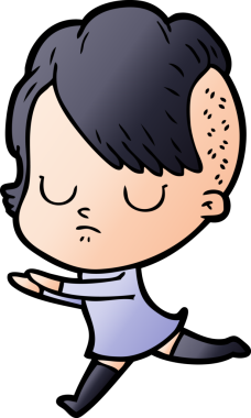 Bir insan tarafından çizilmiş karikatür kadın.