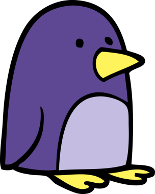 bir insan tarafından çizilmiş küçük bir penguen