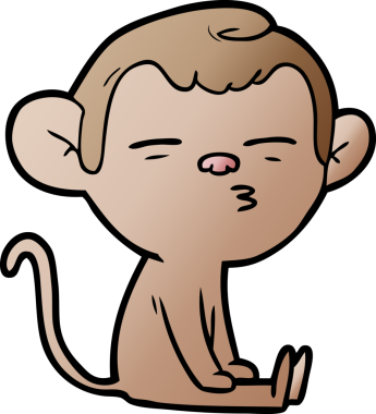 bir insan tarafından çizilmiş şüpheli maymun çizgi filmi