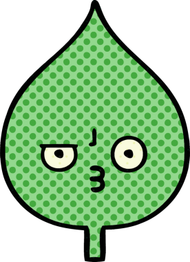 bir insan tarafından çizilmiş dışavurumsal yaprağın çizgi roman tarzı