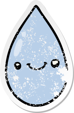 Bir insan tarafından çizilmiş tatlı yağmur damlasının sıkıntılı çıkartması.