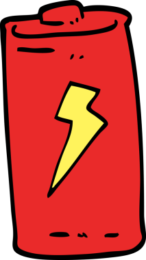 Bir insan tarafından çizilmiş karalama tarzı karikatür pili.