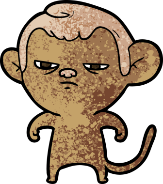 Bir insan tarafından çizilmiş çizgi maymun.